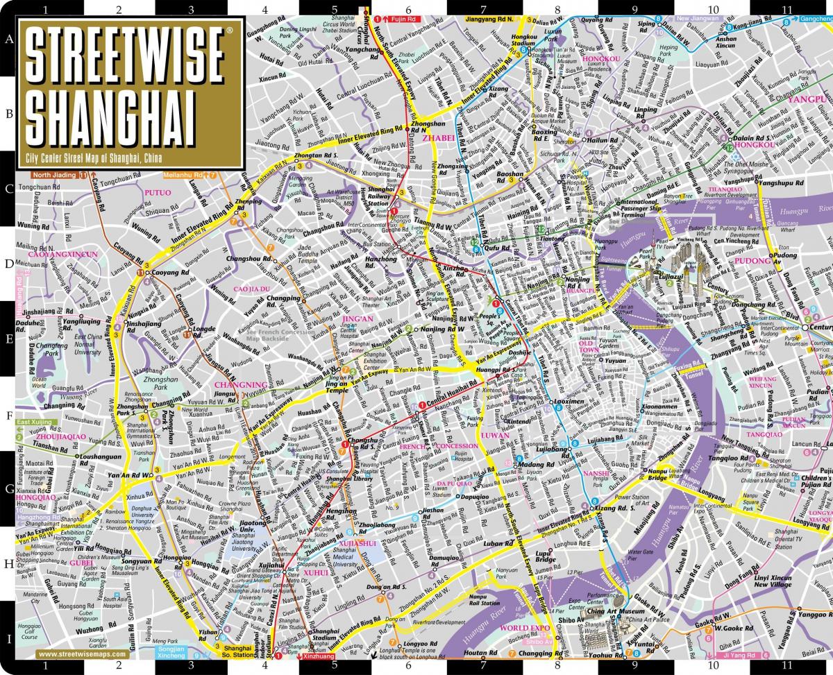 Mapa das ruas de Xangai