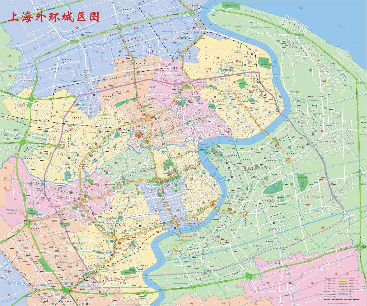 Mapa dos bairros de Xangai