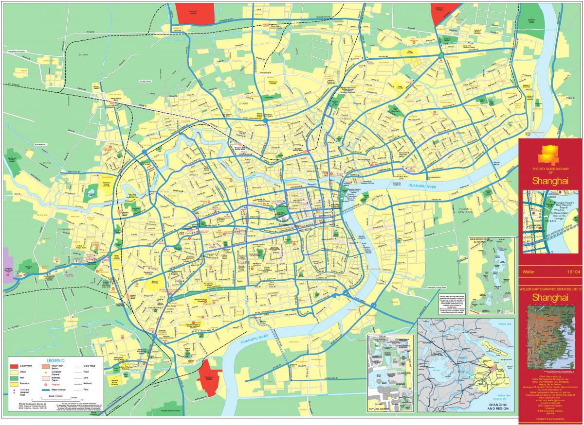 Mapa da cidade de Xangai