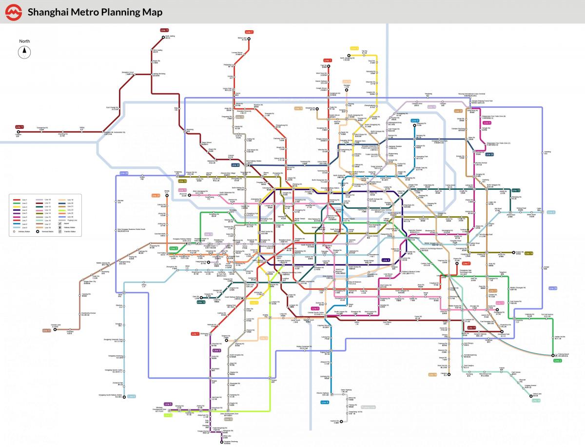 Mapa da estação de metrô de Xangai